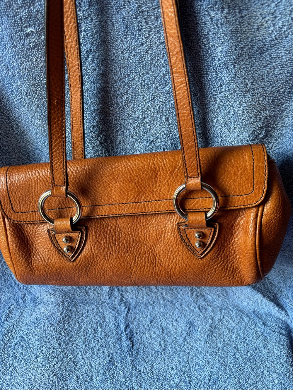Gianfranco Lotte Cognac Leather Shoulder Bag